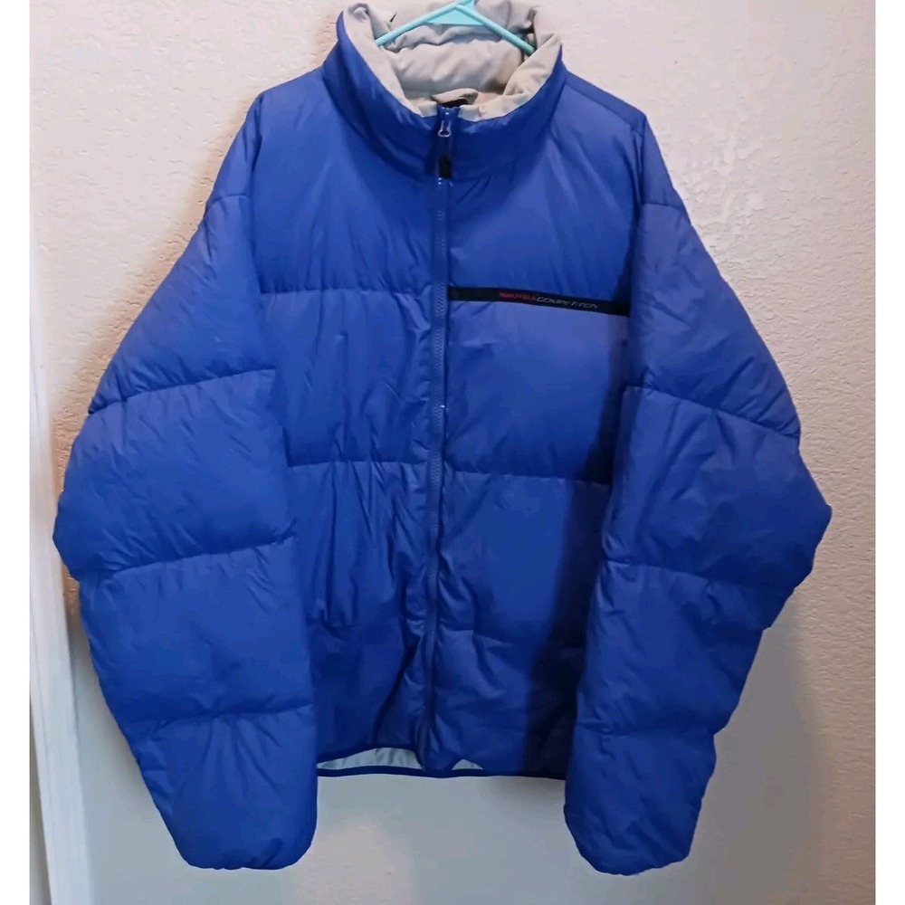 Vintage Y2k Nautica Competition Coat Men's 2XL Down Puffer Jacket Quilted Blue